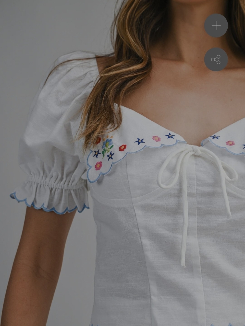 Mable HAILEY EMBROIDERY SHORT SLEEVE TOP - Picture 3 of 5